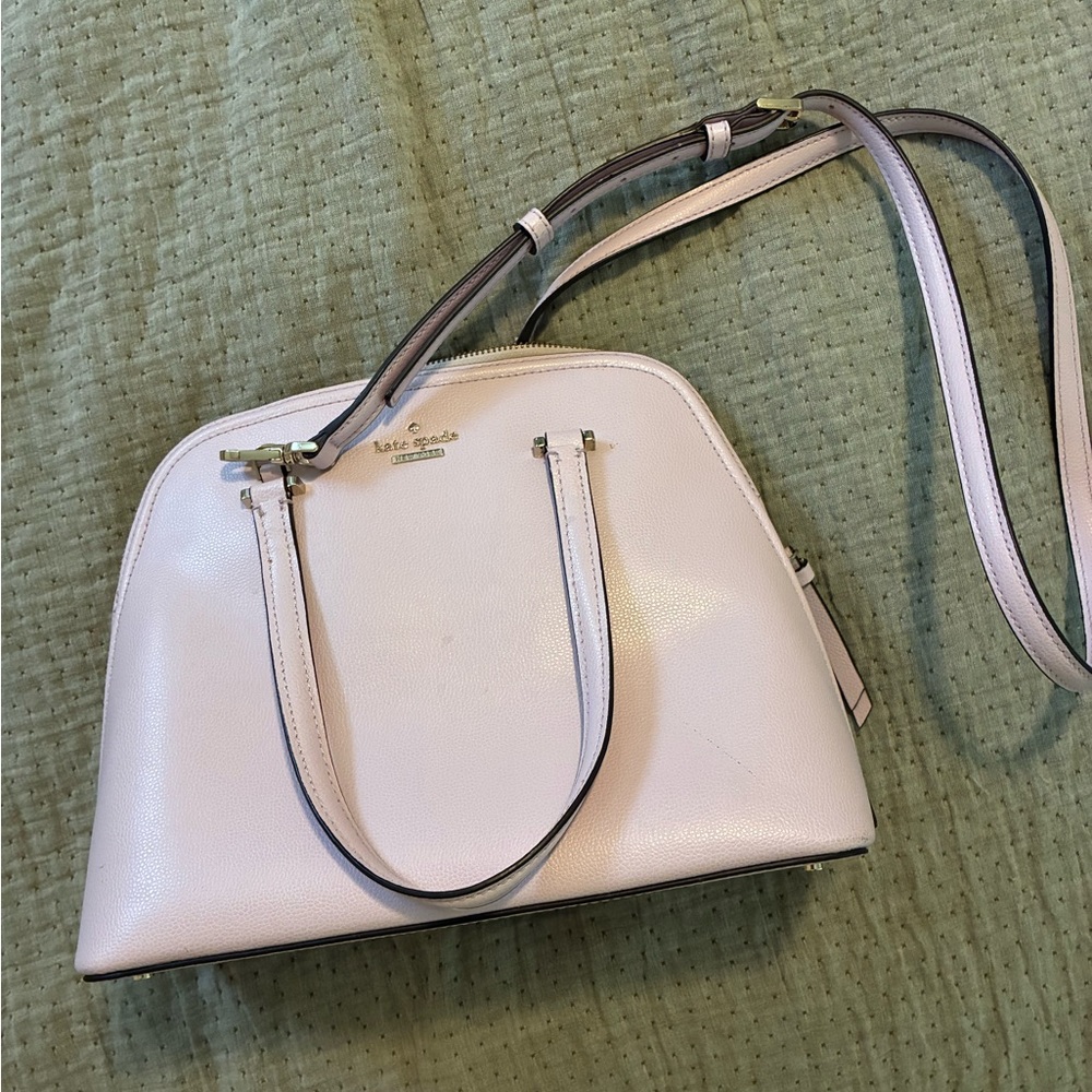 kate spade pale pink pebble leather dome crossbody